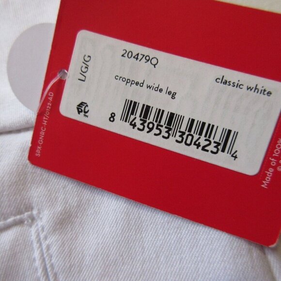 NWT SPANX 20479Q Cropped Wide Leg in White Pull-on Shaping Pants L Petite - Picture 3 of 6
